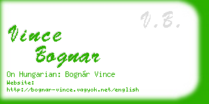 vince bognar business card