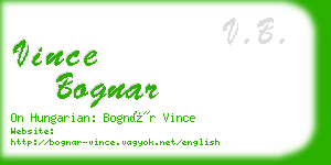 vince bognar business card